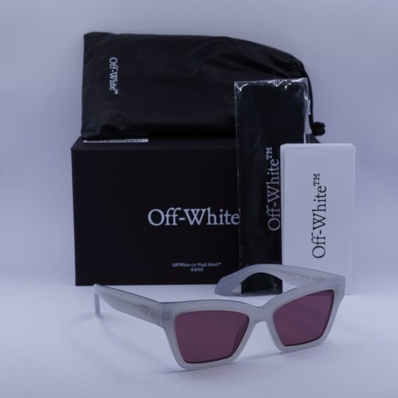 Off-White OERI110 CINCINNATI 0964 Cat Eye Sunglasses – Shiny Grey\\Brown
